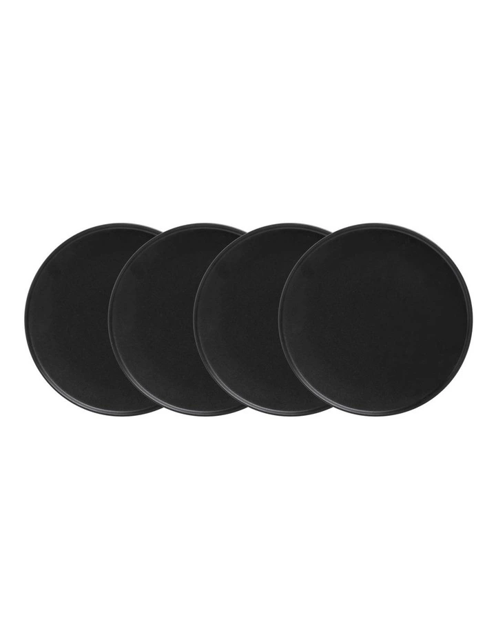 Caviar High Rim Plate 26.5cm Set Of 4 in Black