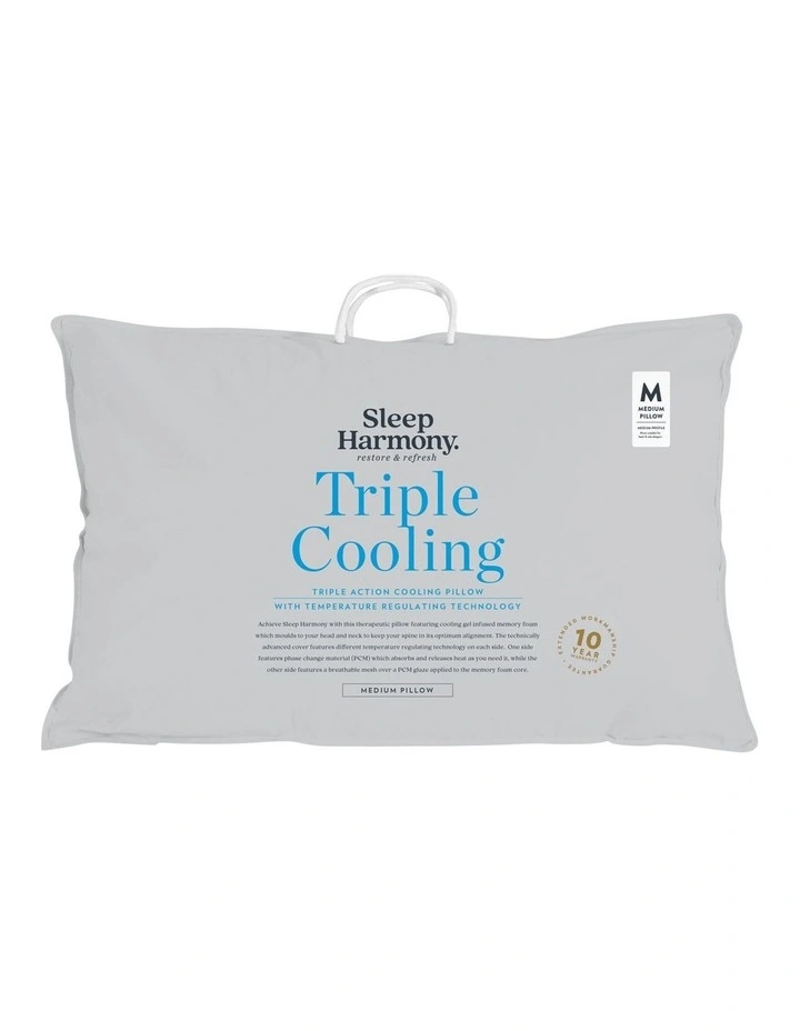 Sleep Harmony Triple Cooling Pillow in White