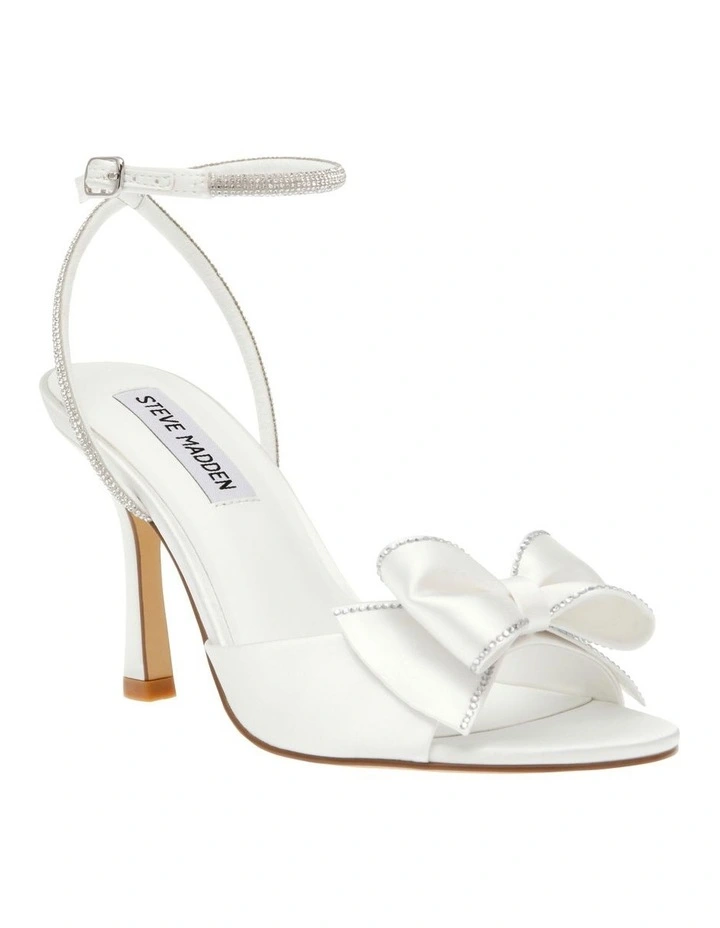 Ever After Satin Bow Heel in Ivory
