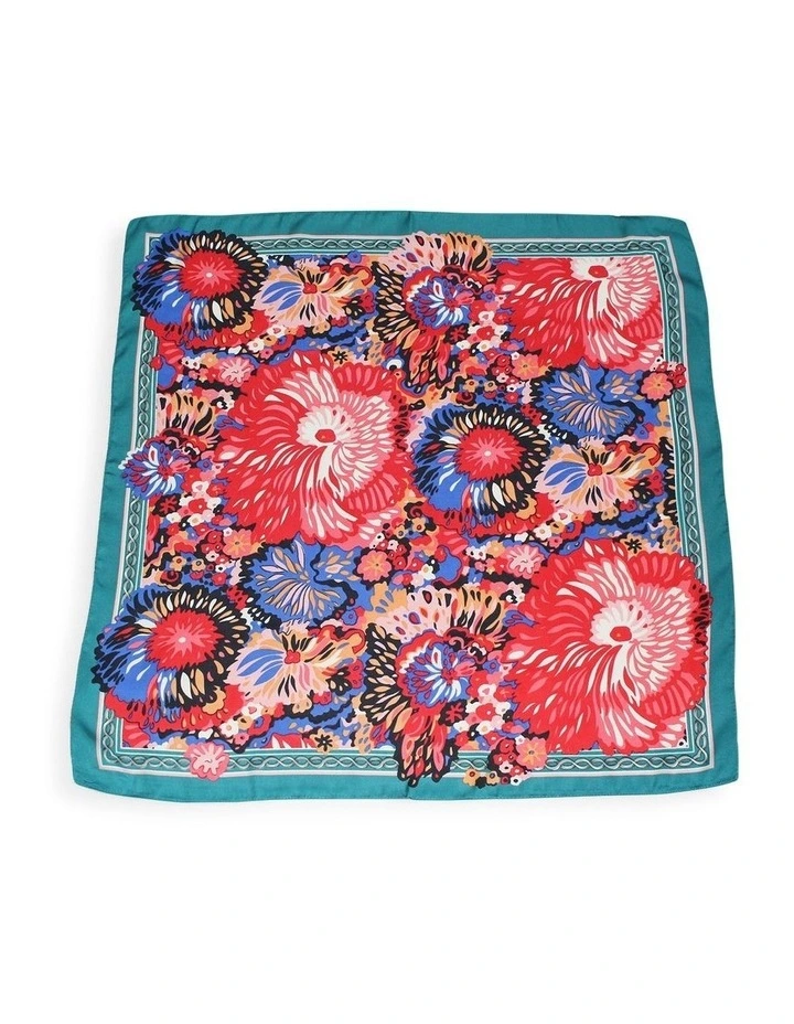 Blossom Hair Scarf in Red/Green