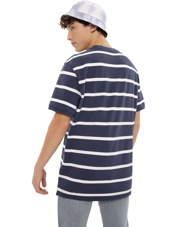Striped Pique T-shirt in Midnight Sky