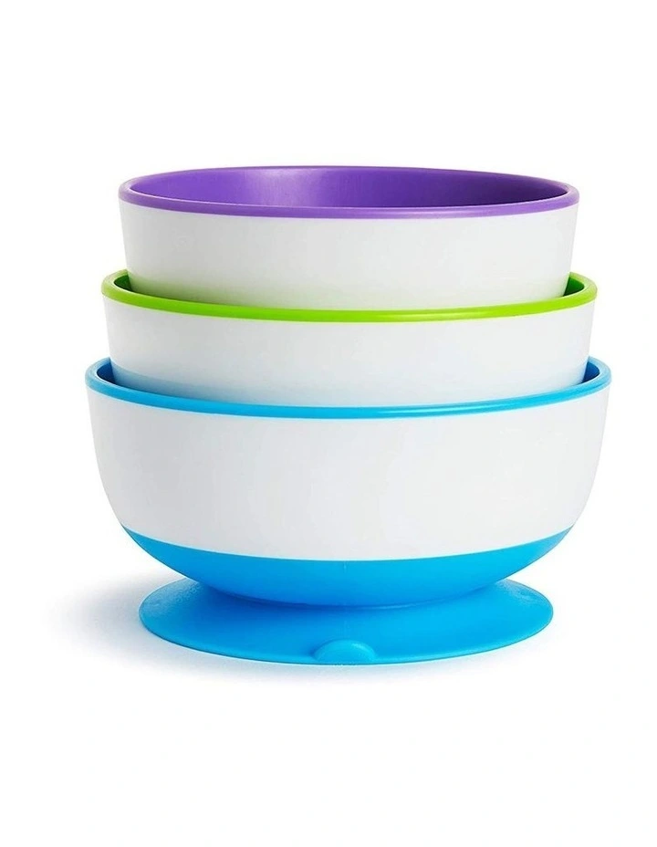 Stay Put Suction Feeding Bowls 3 Pack in Multi