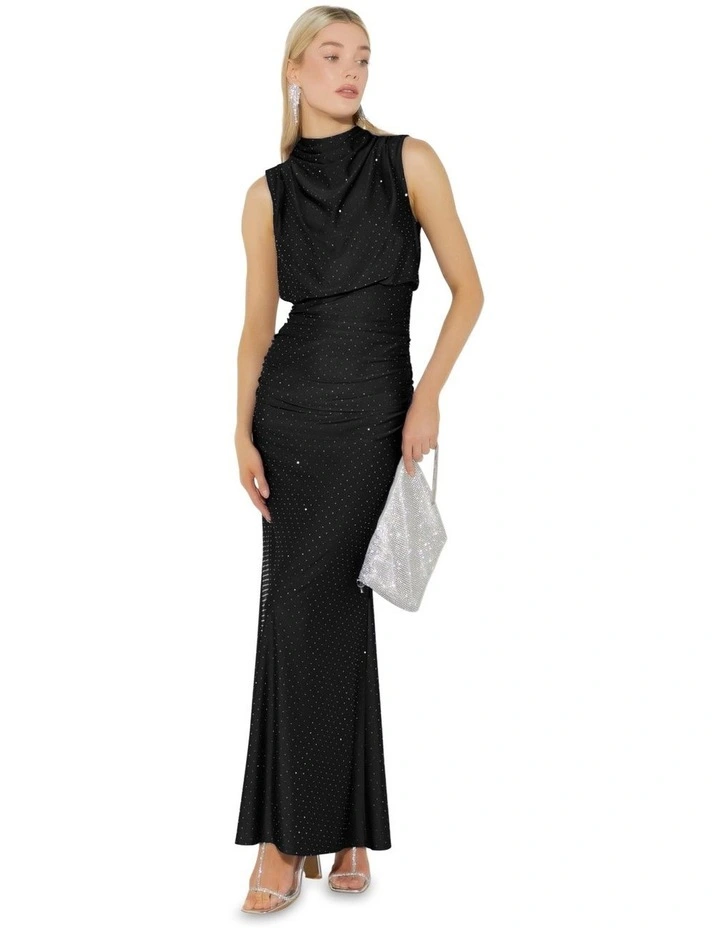 Mira Diamante Gown in Black