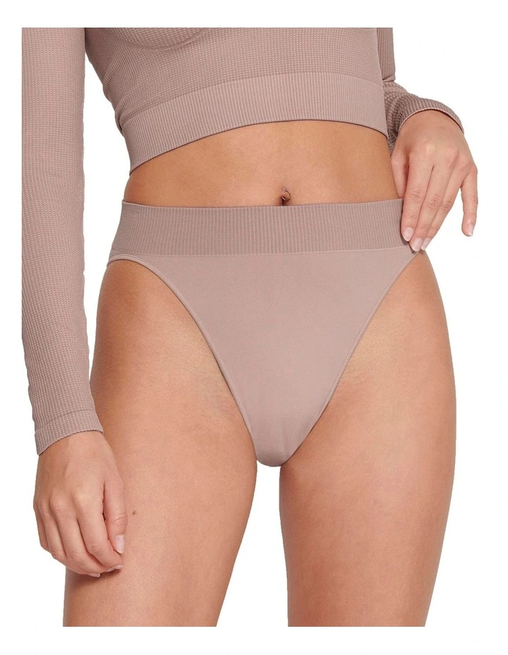 Ever Infused Aloe High Leg Brief in Foggy Mauve