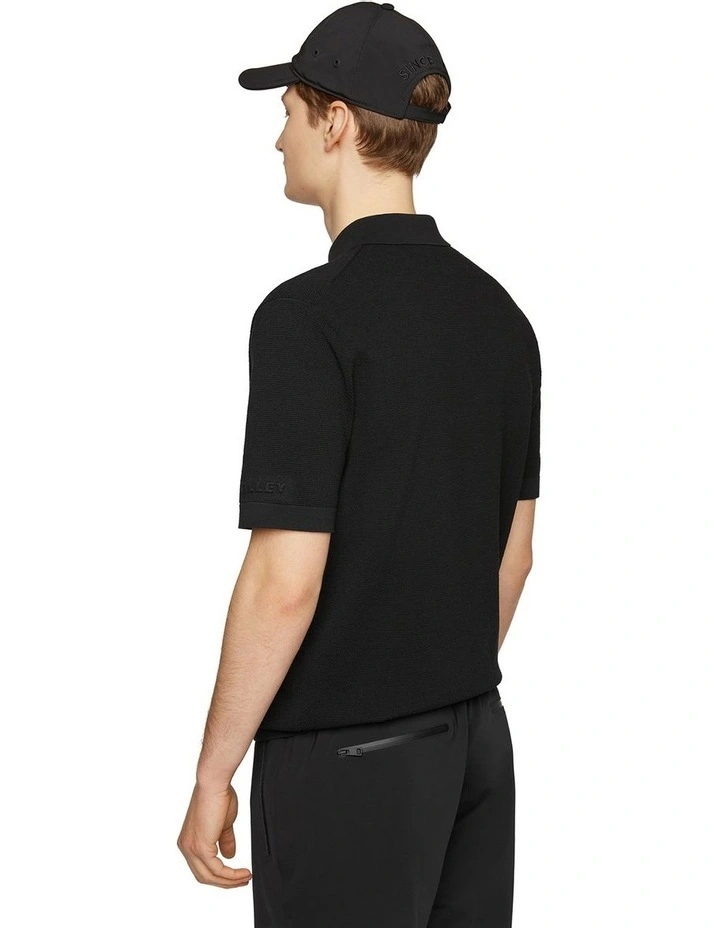 Tilley Mens Pique Polo Sweater in Black