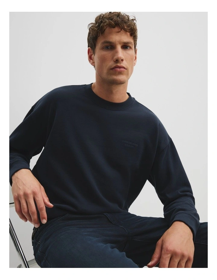 Oversized Sweat Top in Navy