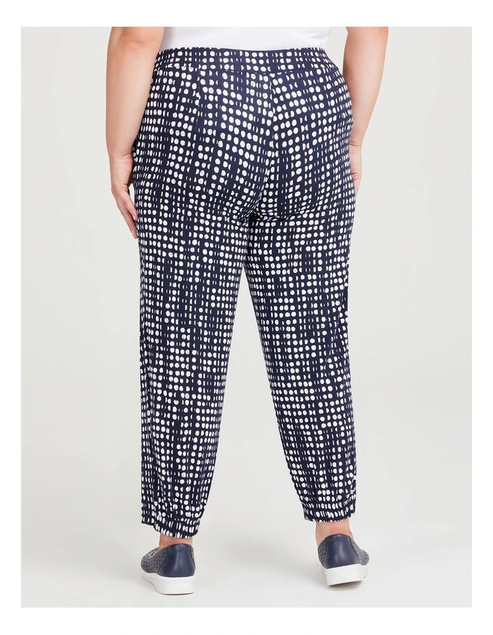 Spot Bamboo Lounge Taper Pant in Dark Indigo Print
