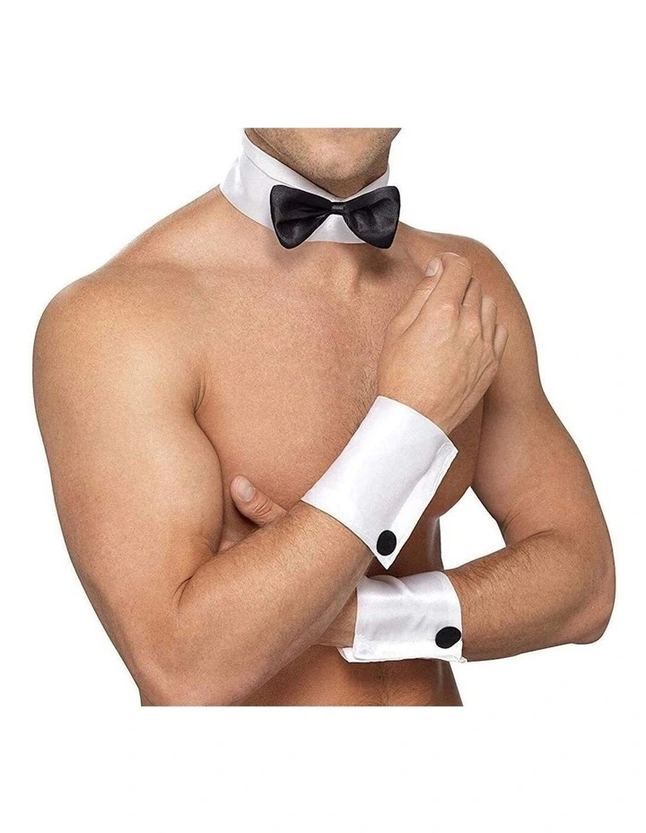 Cuffs Collar & Bow Tie Stripper Set Costume in Multi