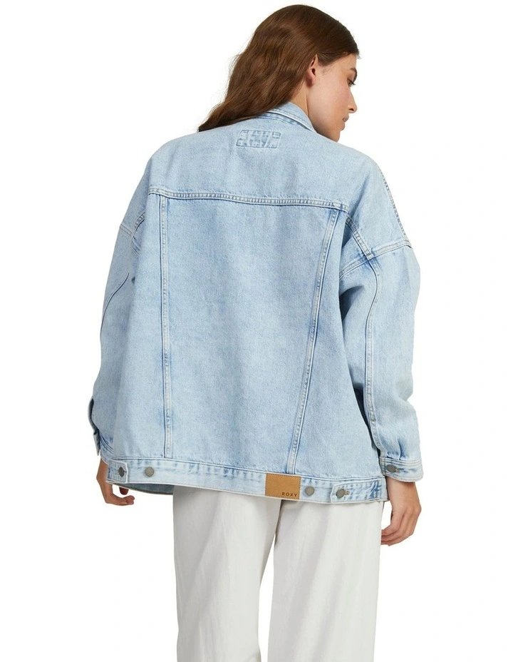The Ocean Is Calling Denim Boyfriend Jacket in Glacier