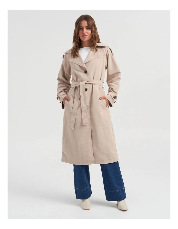 Dicte Trench Coat in Taupe