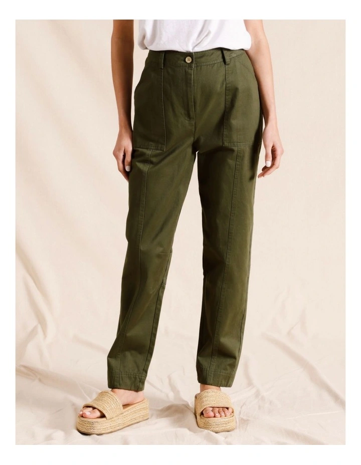 Cotton Drill Casual Pant in Khaki