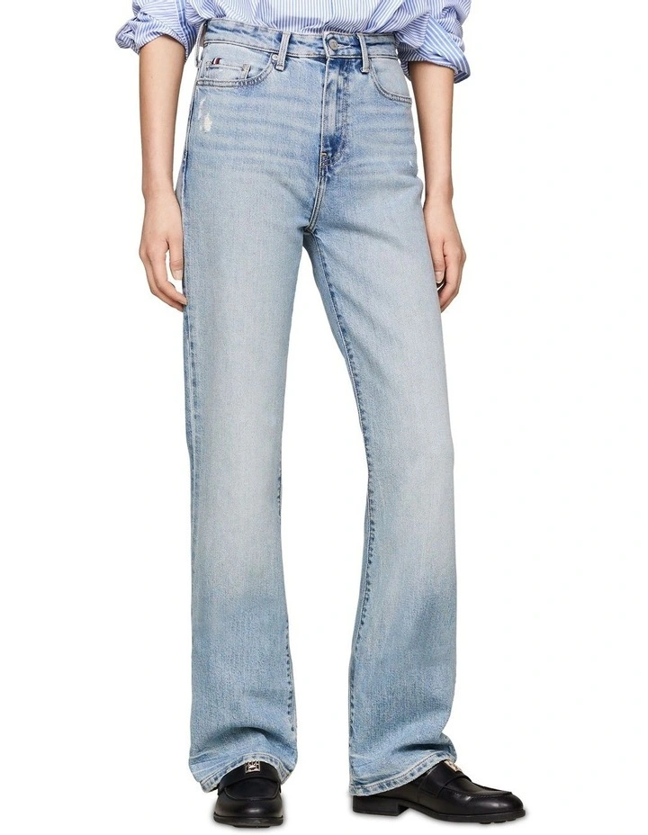 Maddie High Rise Bootcut Distressed Jeans in Ash