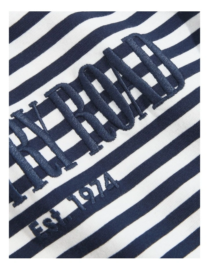 Verified Australian Cotton Heritage T-shirt in Navy Stripe