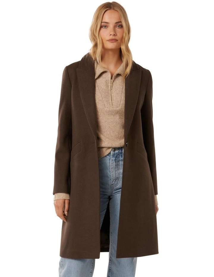 Bonnie Longline Coatigan in Chocolate