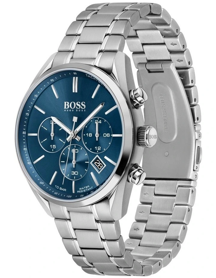 Champion 44mm Stainless Steel Blue Chrono Watch 1513818