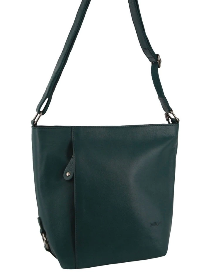 Nappa Leather Bucket Cross-Body Bag in Zirkon