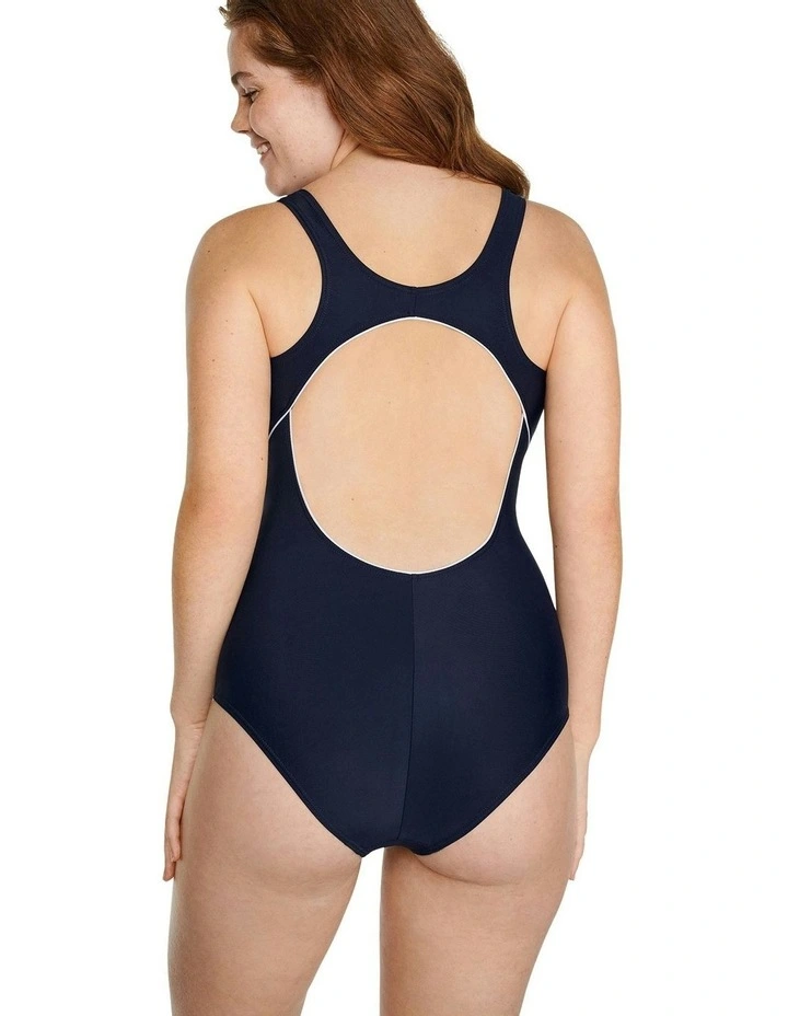 Sporty Non-Padded Swimsuit in Navy