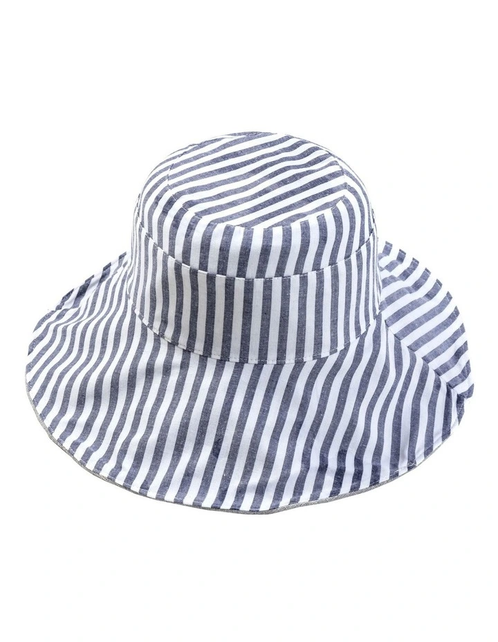 Stripe Canvas Summer Hat in Blue