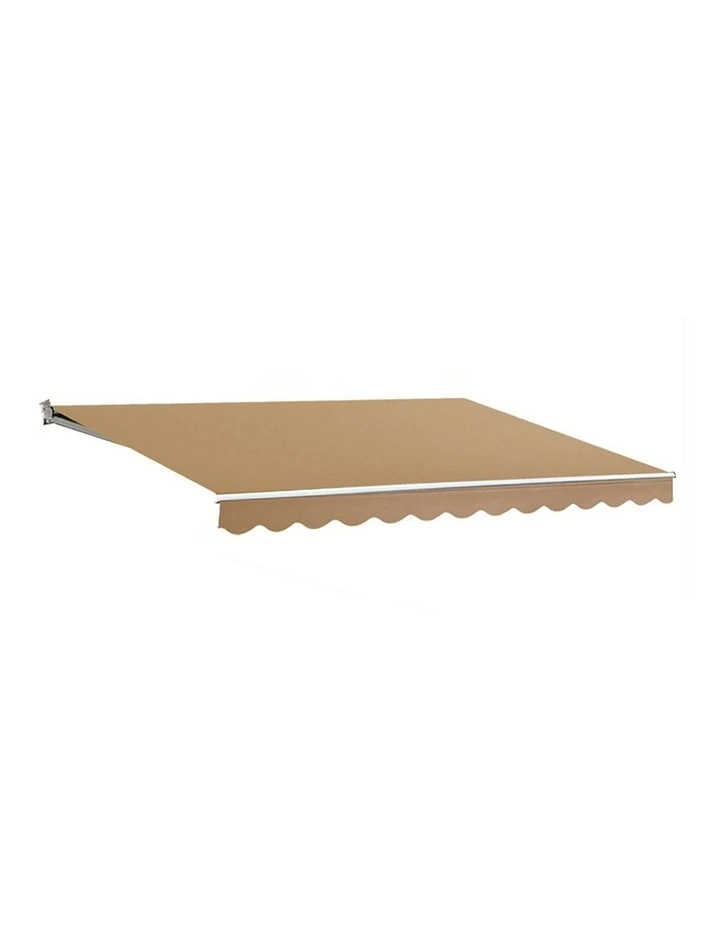 Retractable Folding Arm Awning Motorised Sunshade 4x2.5m in Beige