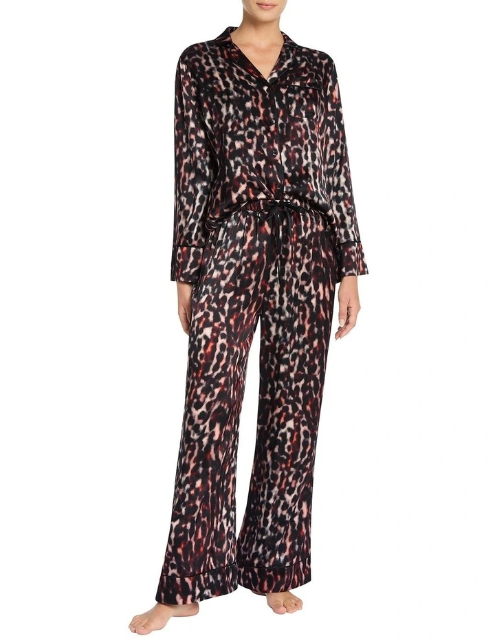 Manon Silk Pyjama Pant in Black Multi