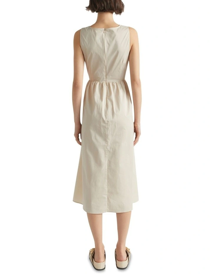 Sateen Tie Front Midi Dress