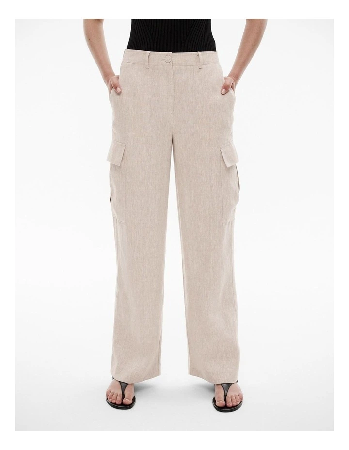Linen Cargo Pocket Trouser in Flax