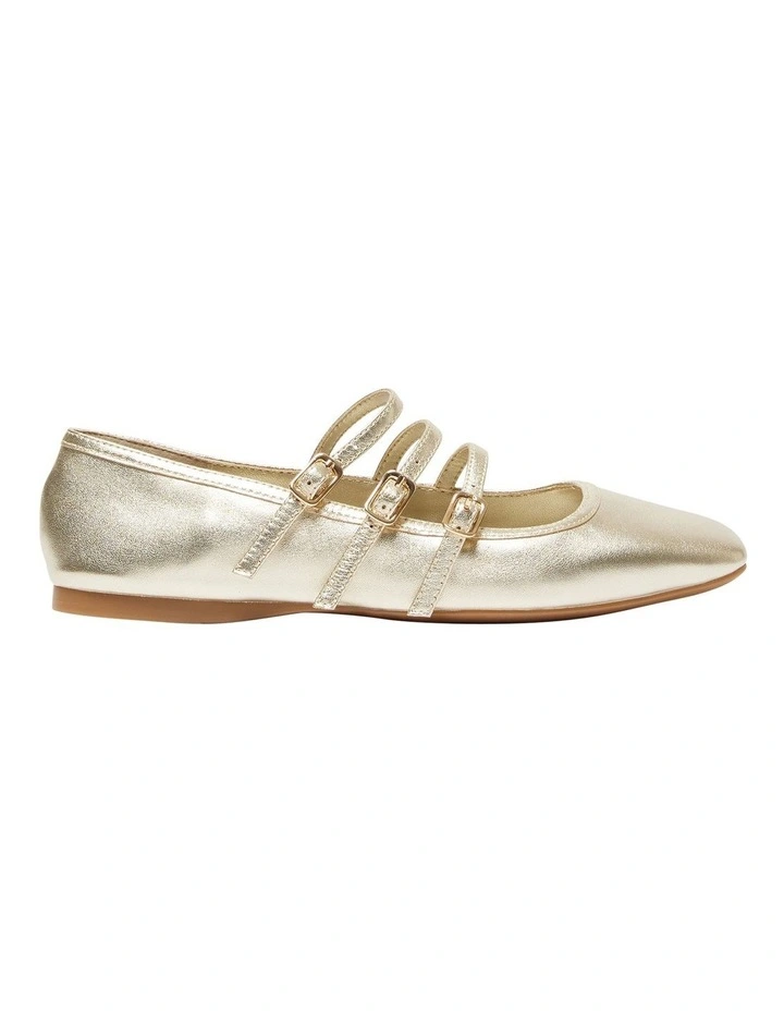 Millie Flat Shoes in Gold Metallic