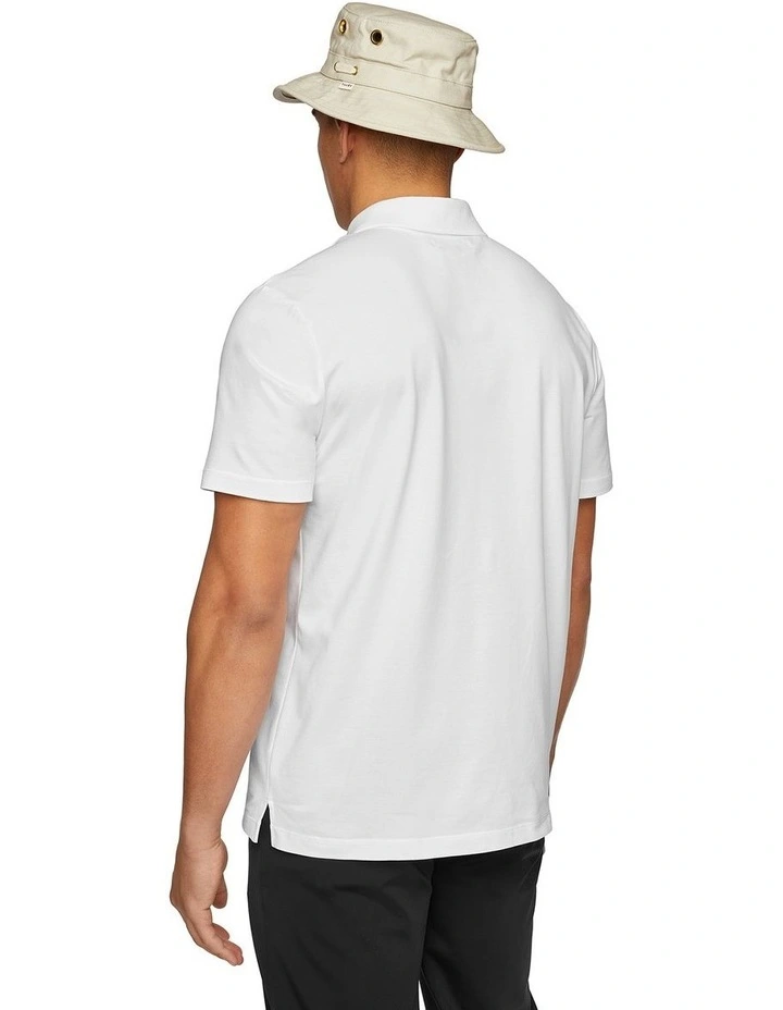Pique Polo With 3d Logo in White