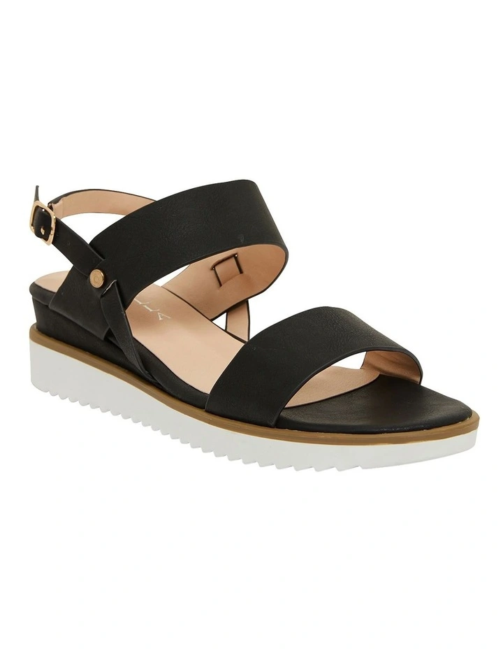 Dayton Black Smooth Sandals