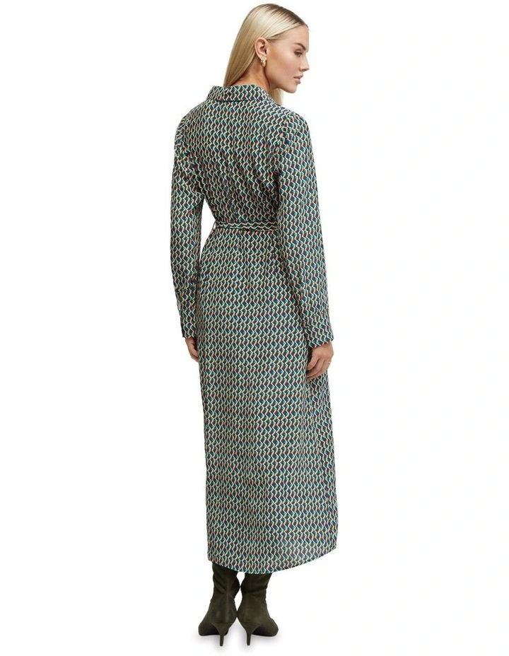 Dianne Zigzag Print Shirt Dress in Multi