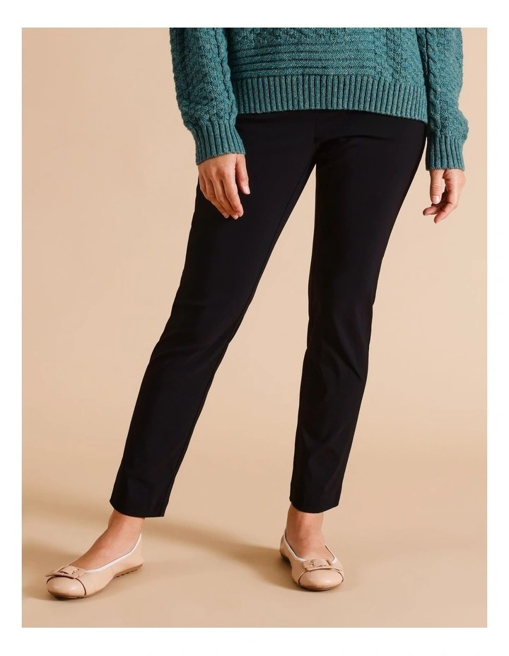 Sustainable Viscose Blend Wardrobe Staple Slim Pant In Black