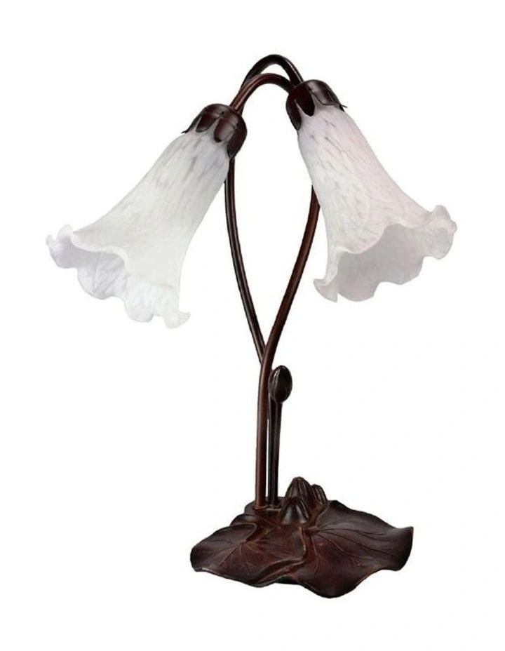 Twin Lily Lamp White