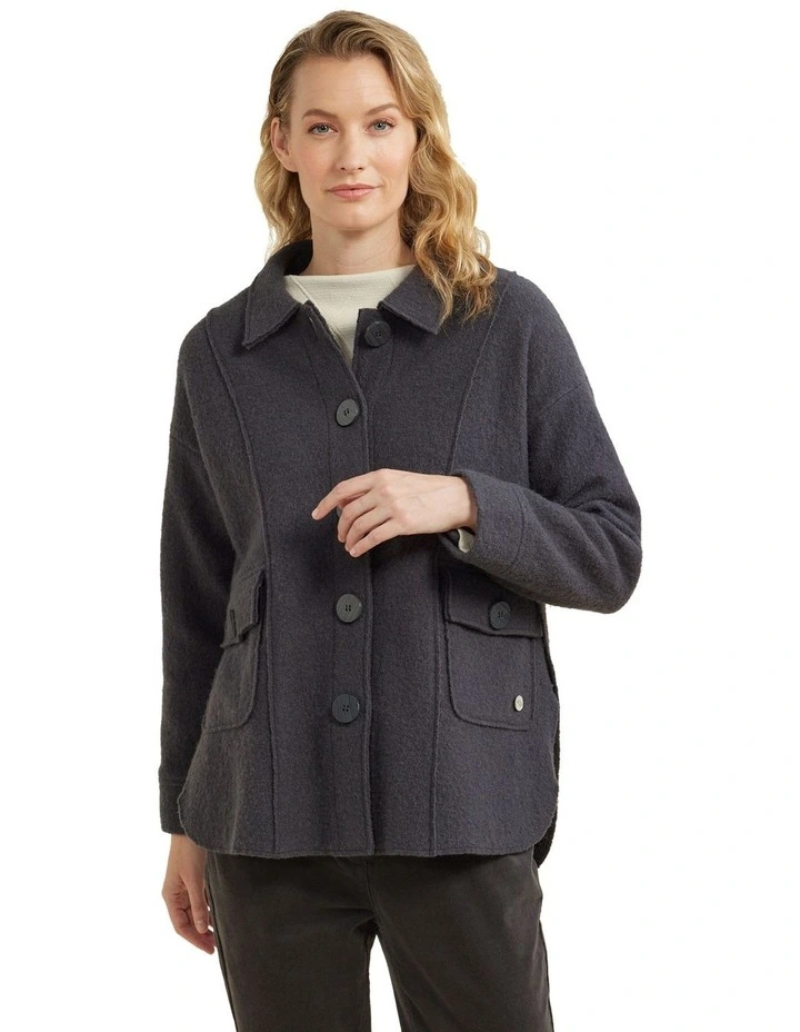 Panelled Jacket in Caviar