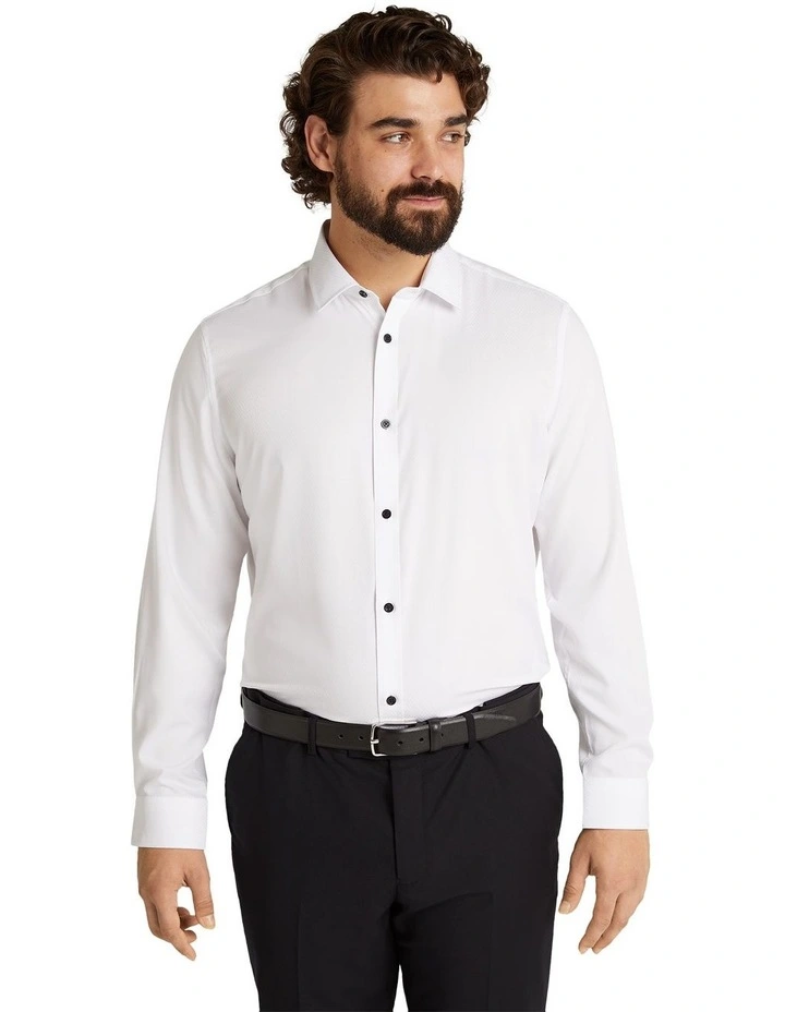 Washington Textured Bamboo Blend Shirt in White