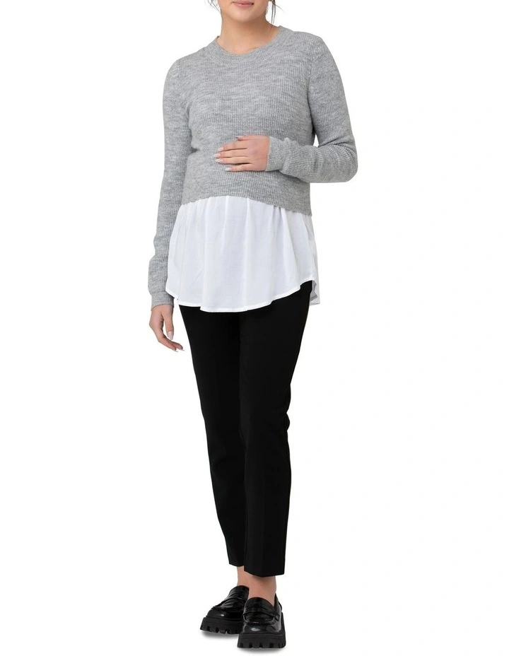 Mandy Detachable Nursing Knit in Grey