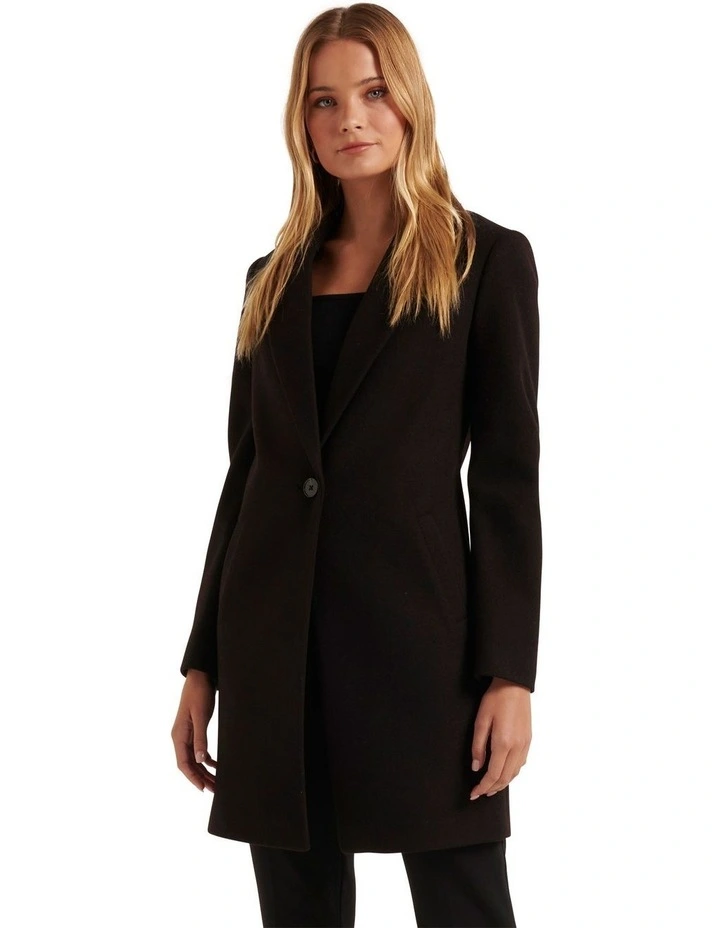 Becca Single Breasted Coatigan in Black