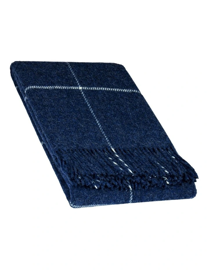 Brighton Throw Blanket in Navy Stripe