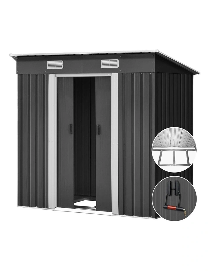 Garden Shed 1.94x1.21M With Base In Grey