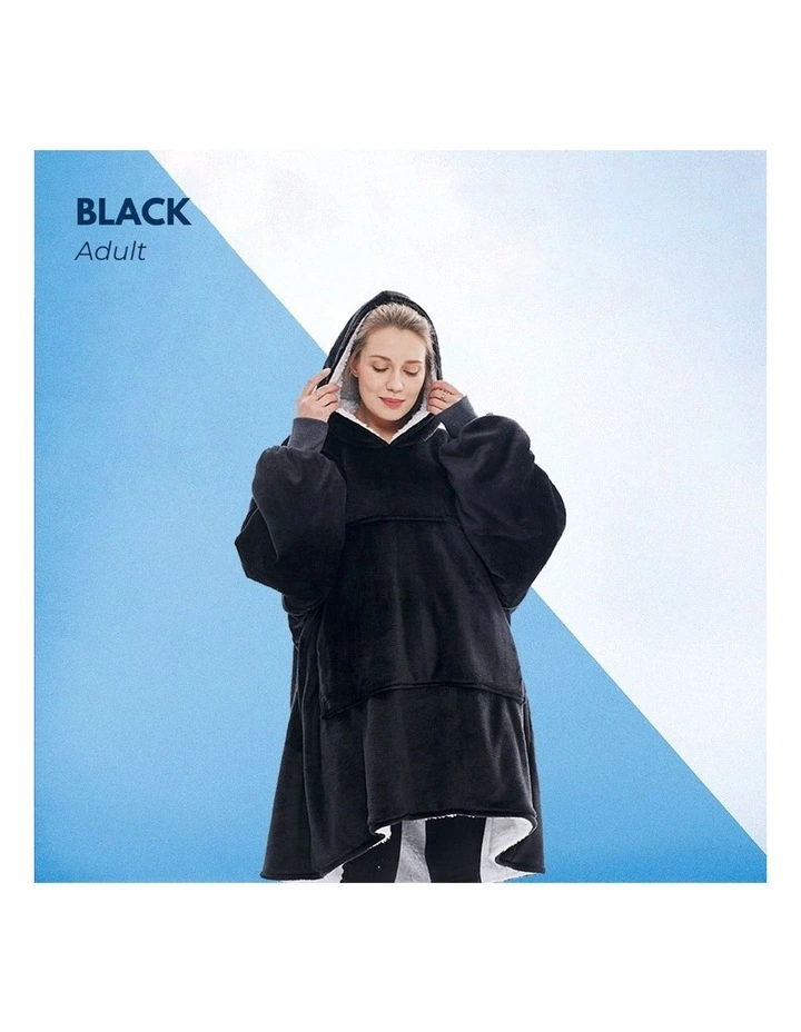 Soft Hoodie Blanket in Black