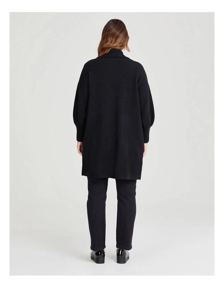 Balloon Sleeve Cardigan in Black