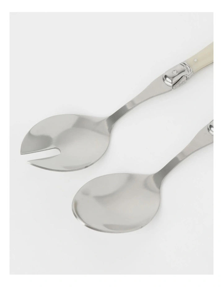 Laguiole Sophistique 2 Piece Salad Spoon Set in Pearl