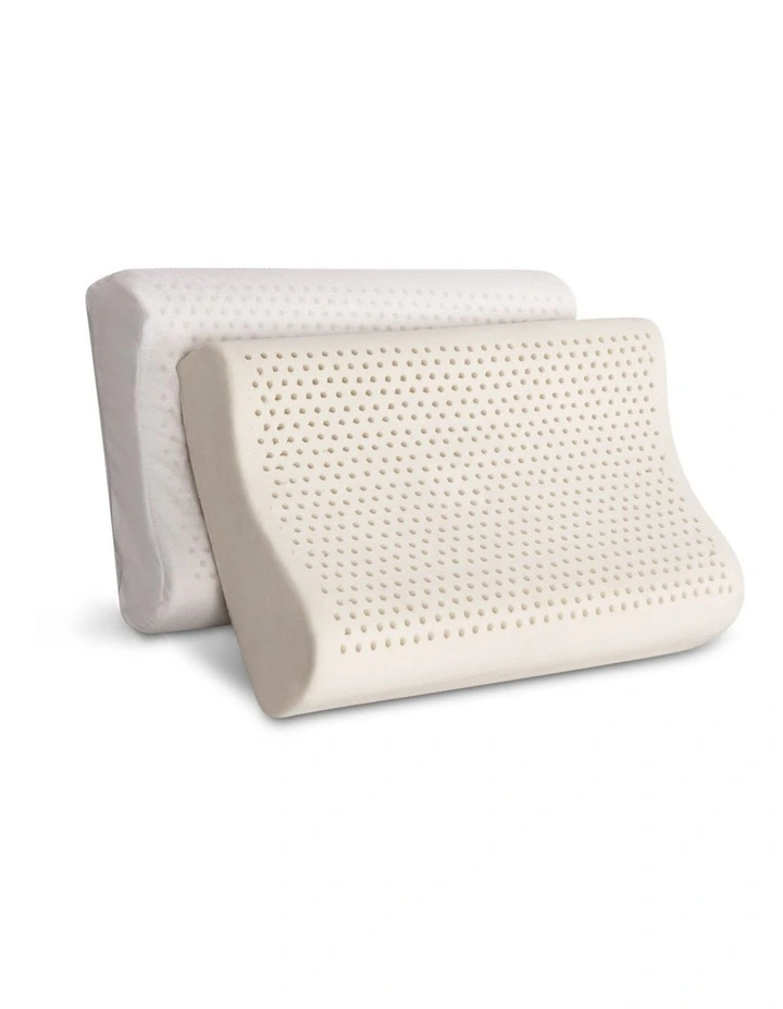 Natural Latex Pillow 2-Zone Twin Pack in Cream