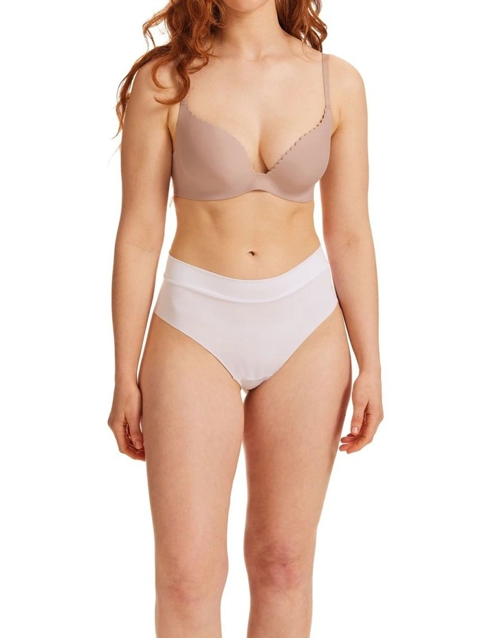 Clean Cut Modal High Rise G-String Brief in White