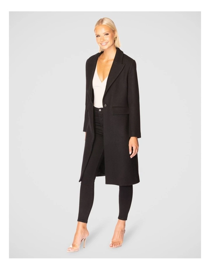 Veronique Slim Line Coat in Black