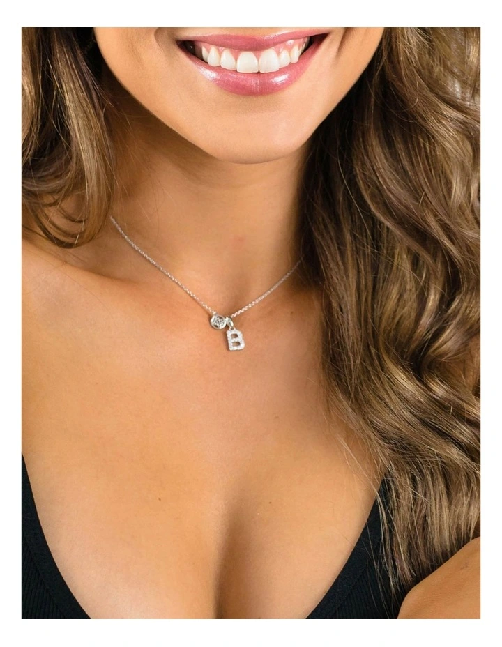 Luxury Letters 'B' Initial Pendant in Silver