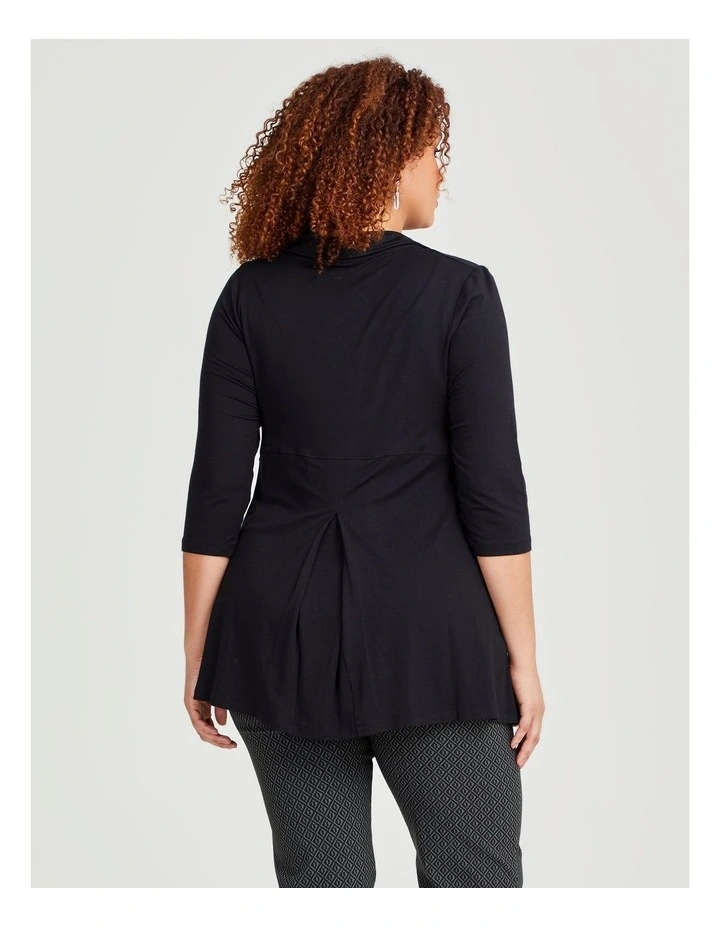 Collar Bamboo Top in Black