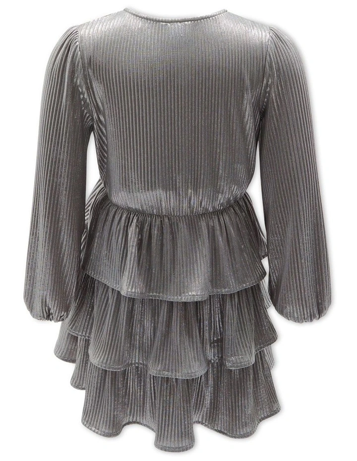 Radiance Metallic Mini Dress in Silver