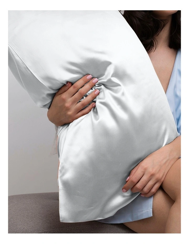 Luxury Satin Pillowcase Twin Pack with Gift Box in White