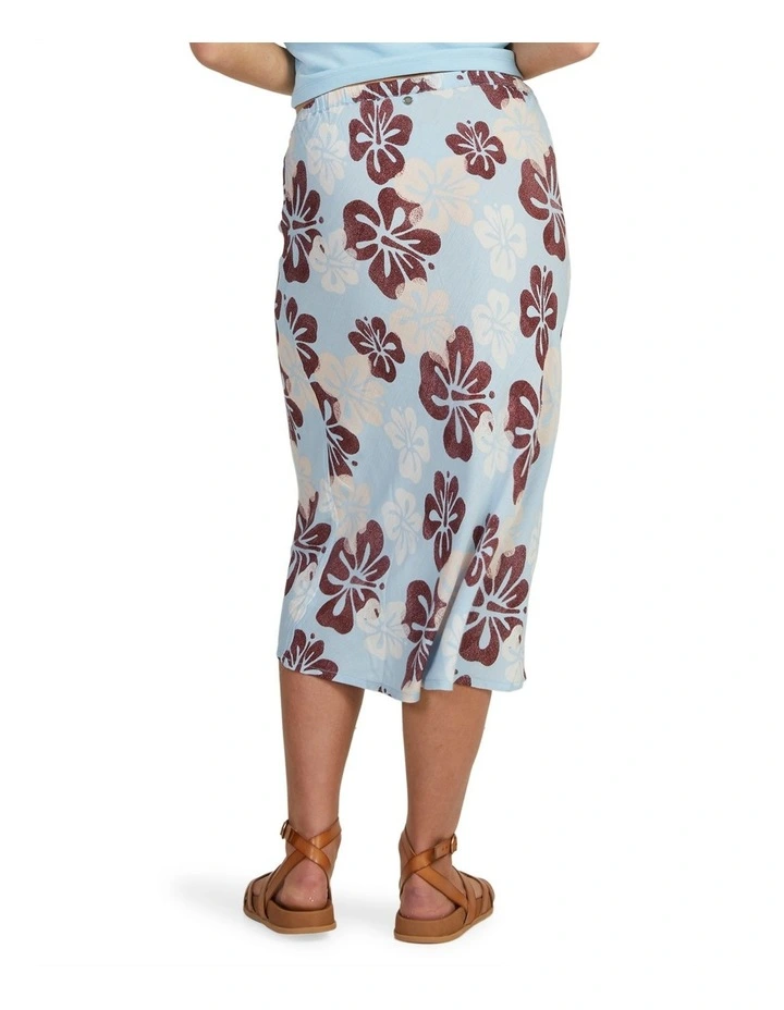 Aloha Sessions Midi Skirt in Blue