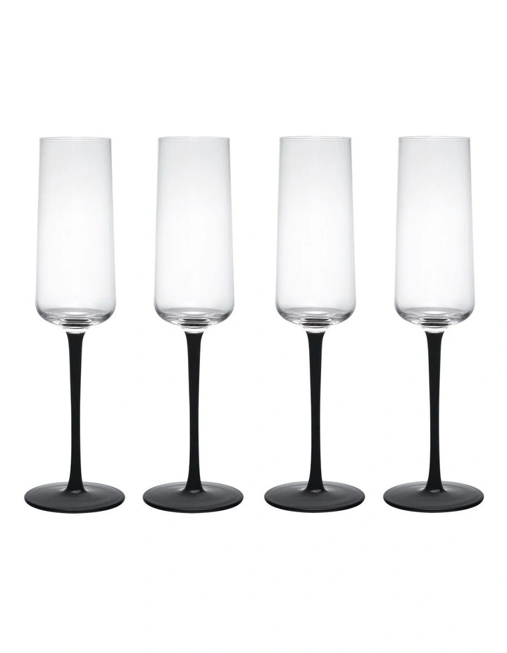 Palermo Flute 4 Piece Set in Clear/Black